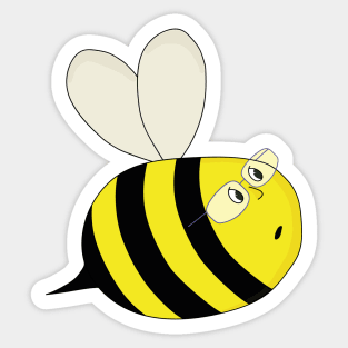 A Cute Chubby Bee Wearing Glasses Sticker